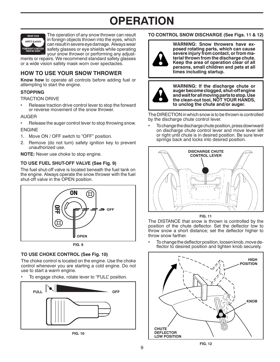 Operation, How to use your snow thrower | Poulan 96194000801 User Manual | Page 9 / 38