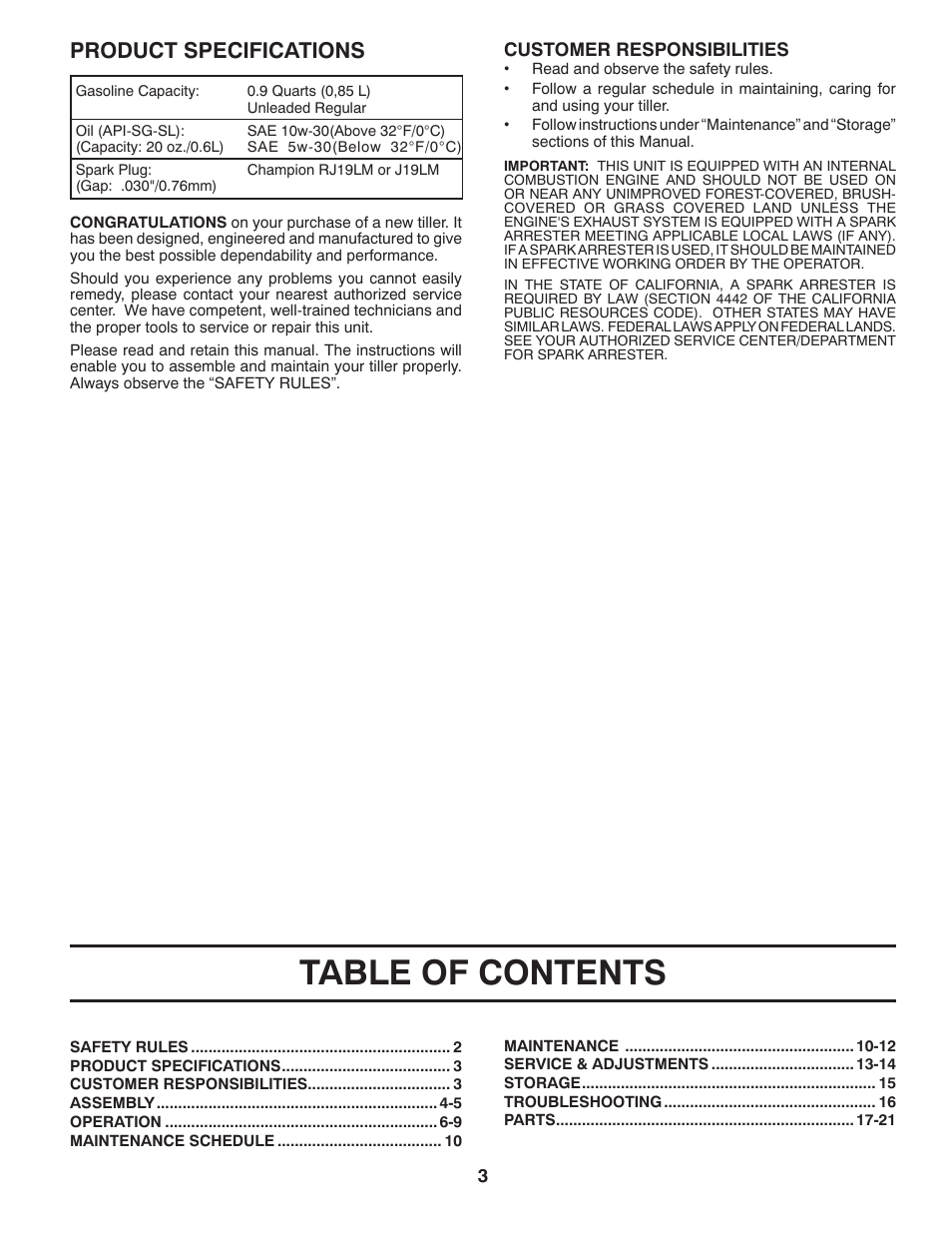 Poulan 433552 User Manual | Page 3 / 17