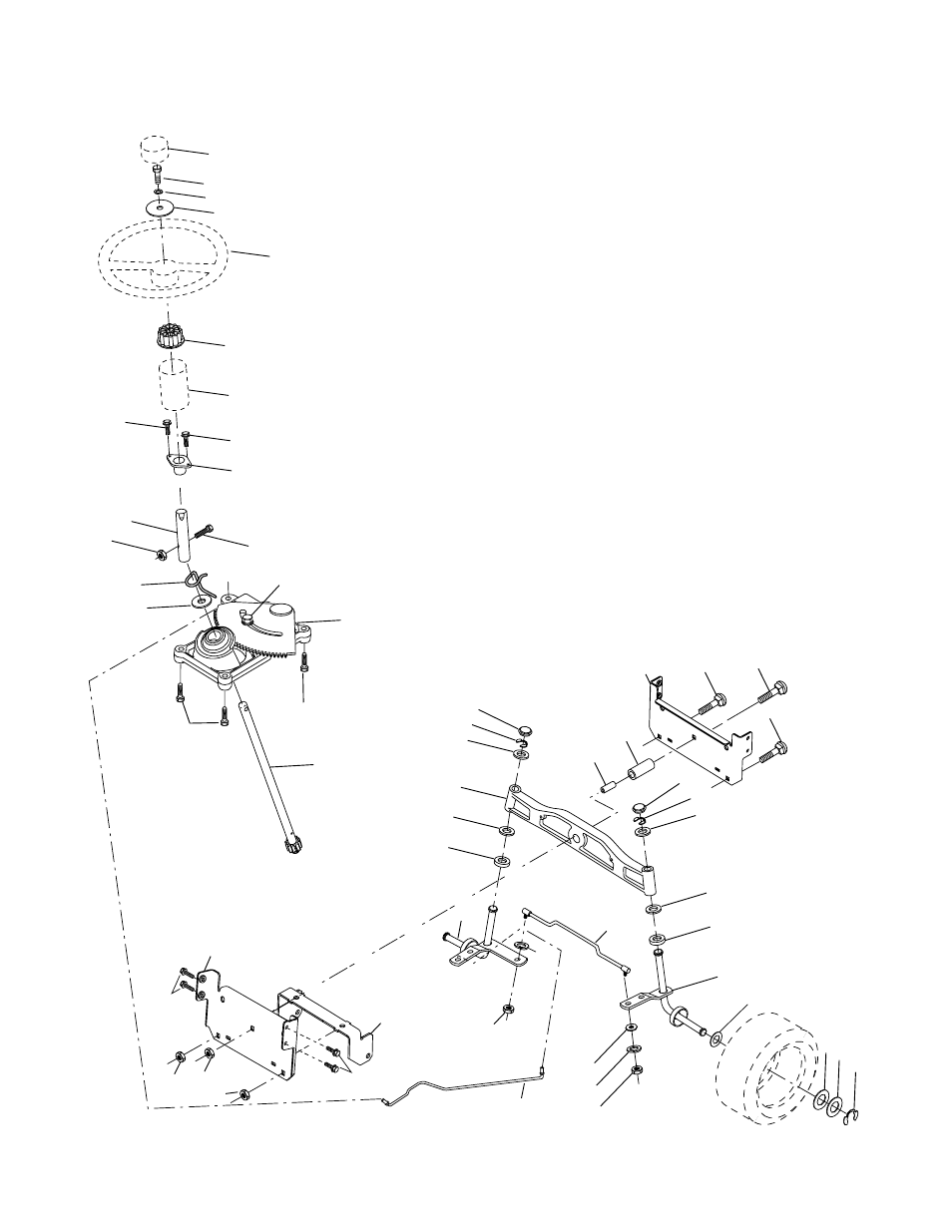 Tractor - - model number prk17h42stb, Steering assembly | Poulan 178227 User Manual | Page 34 / 48