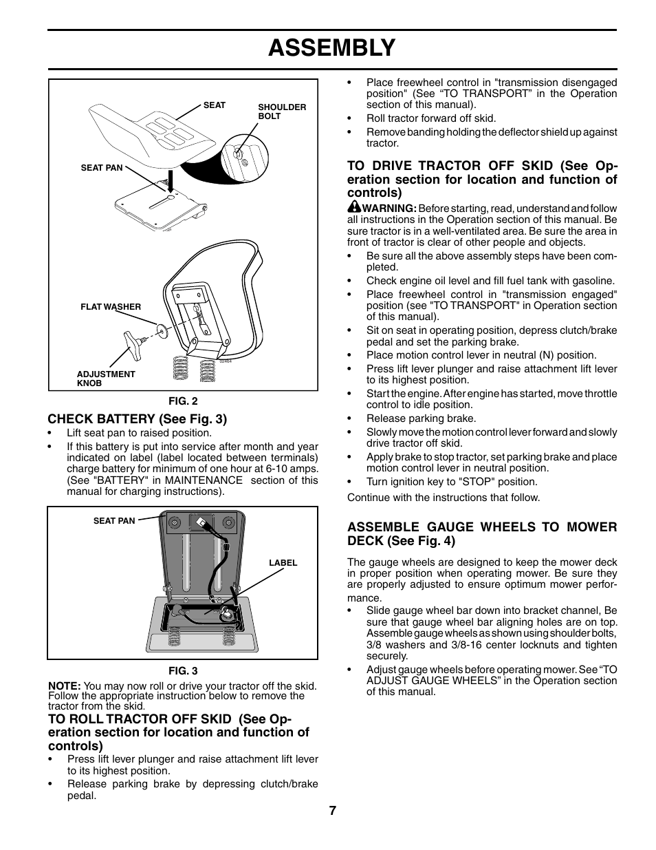 Assembly | Poulan 194831 User Manual | Page 7 / 30