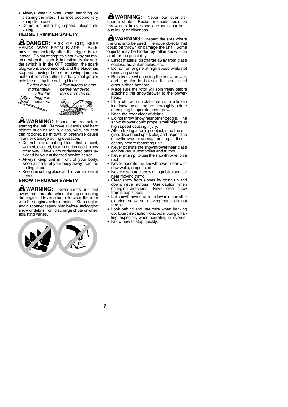 Danger, Warning | Poulan PP446E User Manual | Page 7 / 19