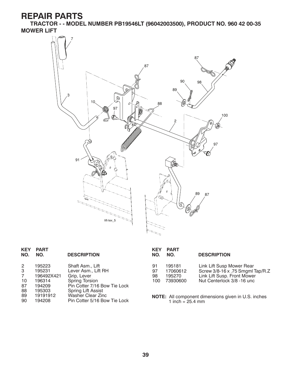 Repair parts | Poulan 411229 User Manual | Page 39 / 44