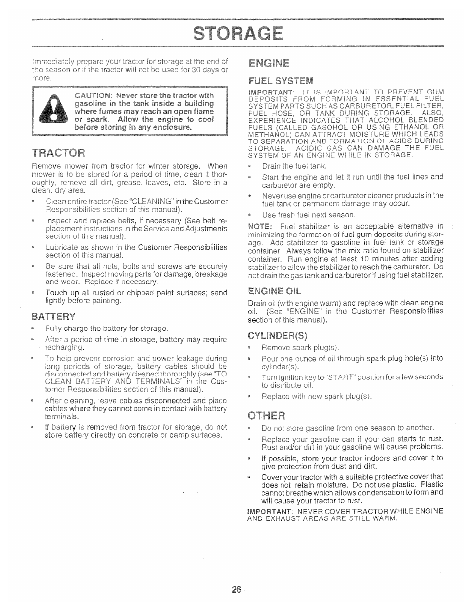 Uo, 'r cry (l-_ belt ro, D - wusiomer rpsoonsibilmef, Battery | El^ct't c[i, Cylinder(s), Other | Poulan 168737 User Manual | Page 26 / 48