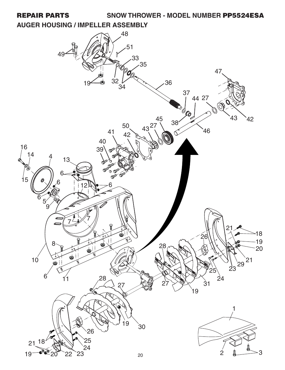 Poulan Pro PP5524ESA SNOW THROWER User Manual | Page 20 / 32