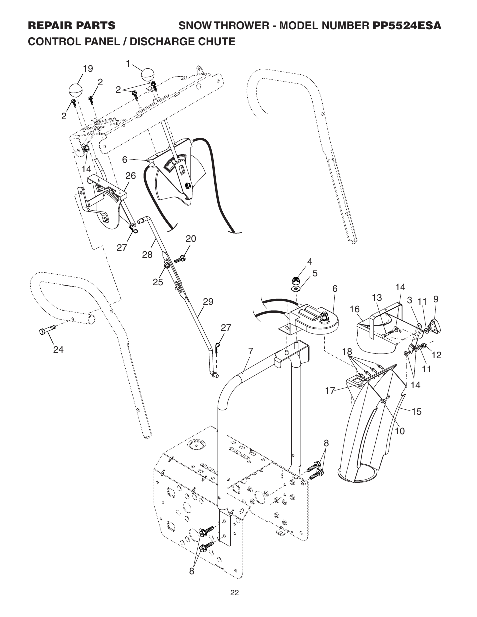 Poulan Pro PP5524ESA SNOW THROWER User Manual | Page 22 / 32