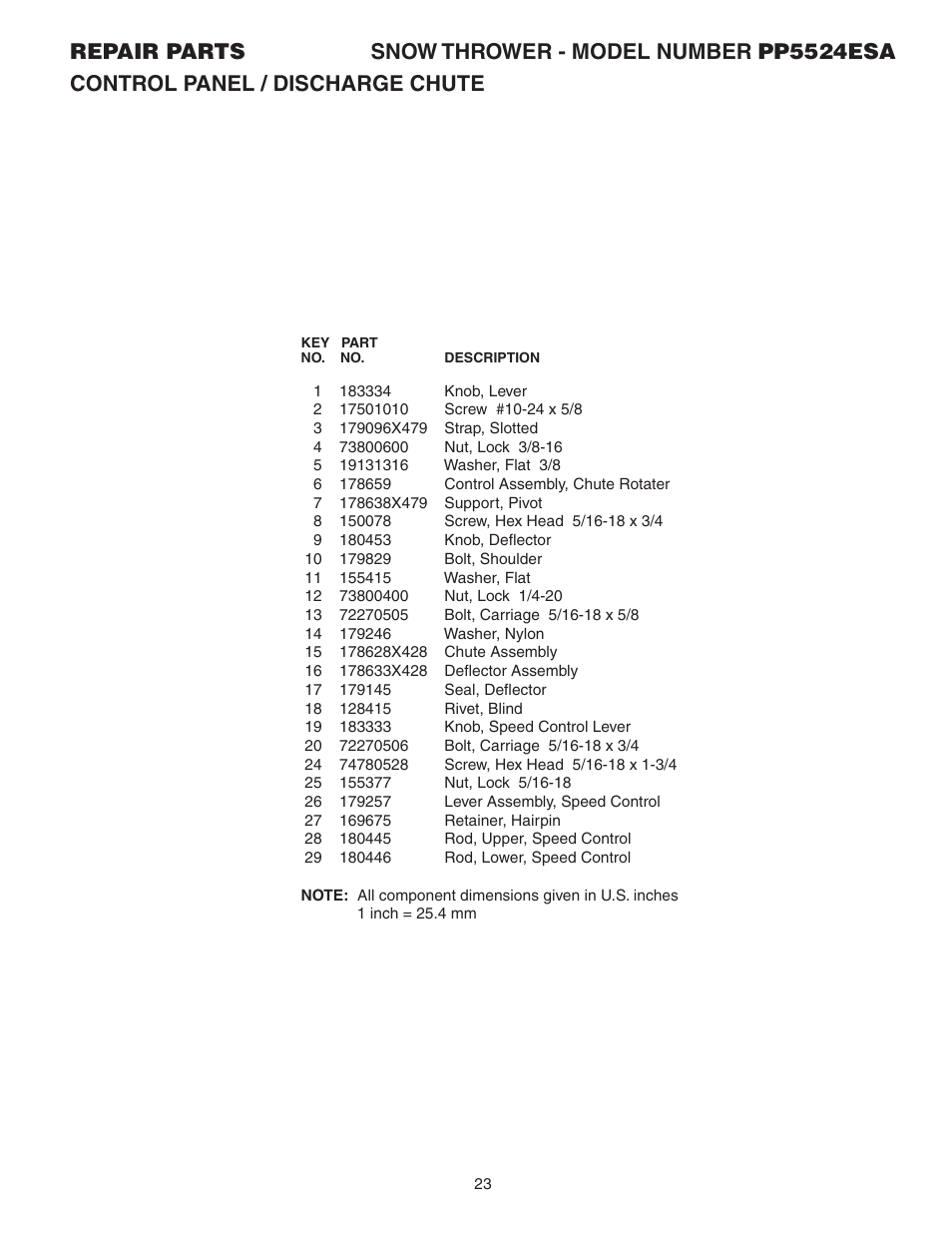 Poulan Pro PP5524ESA SNOW THROWER User Manual | Page 23 / 32