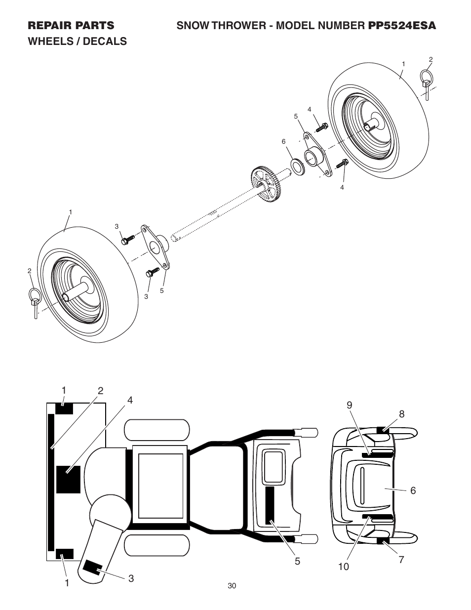 Poulan Pro PP5524ESA SNOW THROWER User Manual | Page 30 / 32