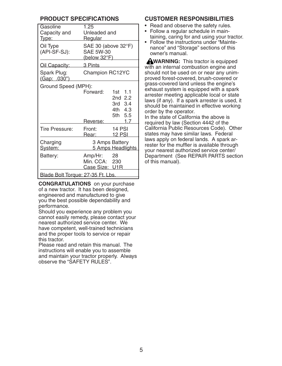 Poulan 271491 User Manual | Page 5 / 31