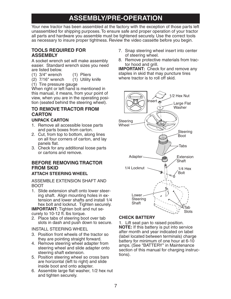 Assembly/pre-operation | Poulan 271491 User Manual | Page 7 / 31