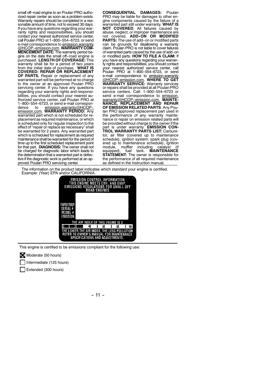 Poulan Pro 25 HHT User Manual | Page 11 / 11