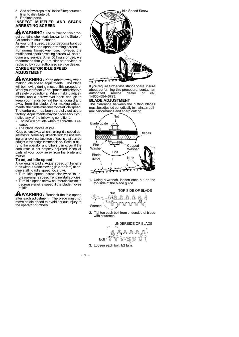 Warning | Poulan Pro 25 HHT User Manual | Page 7 / 11