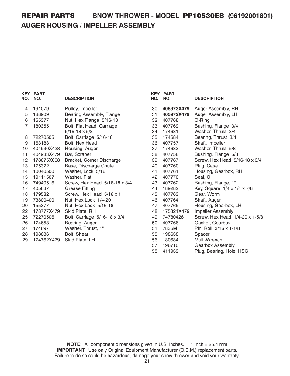 Poulan 96192001801 User Manual | Page 21 / 32