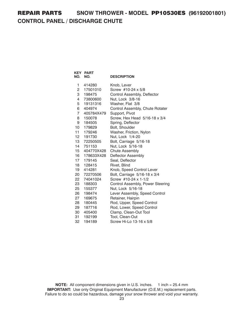 Poulan 96192001801 User Manual | Page 23 / 32