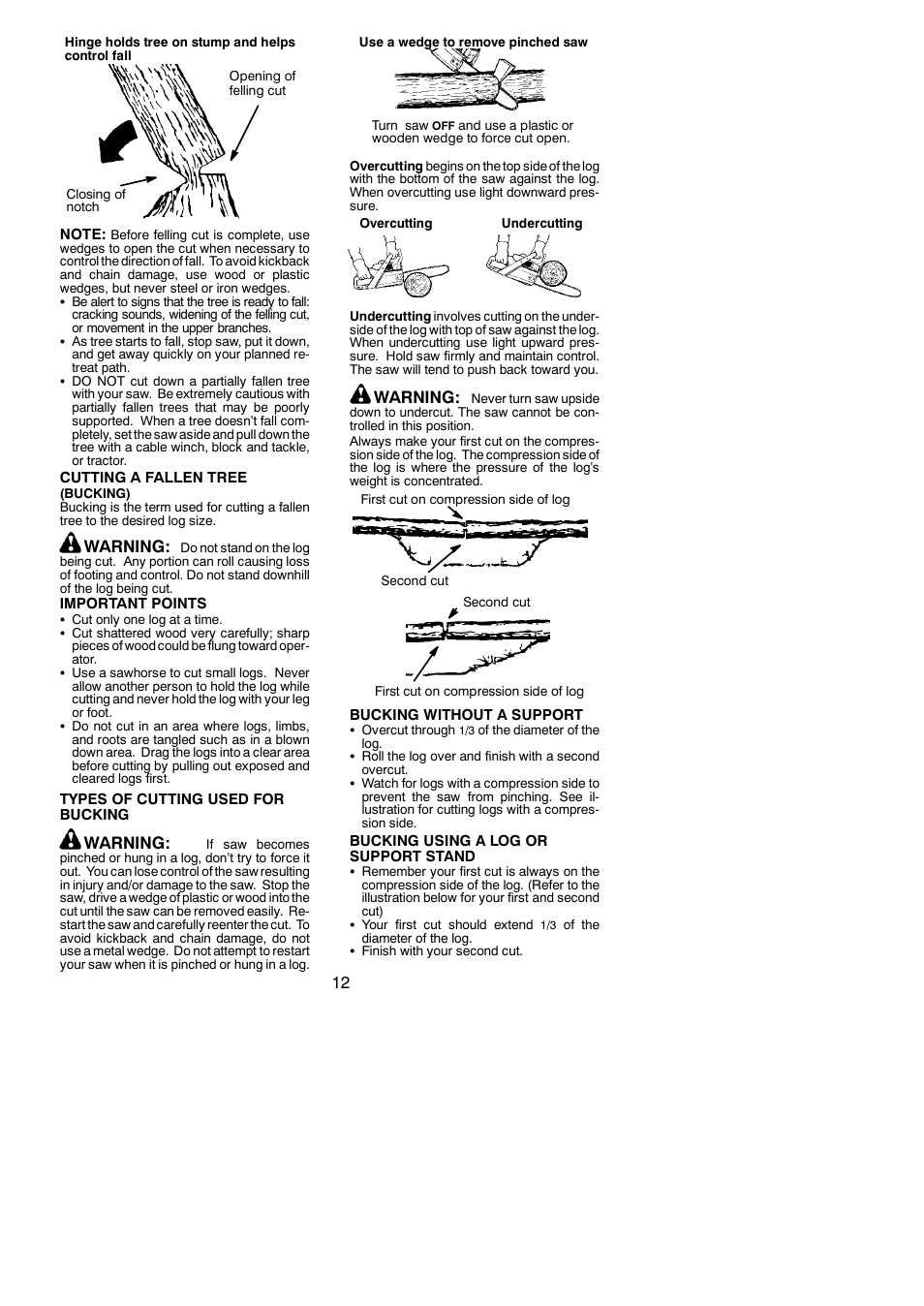 Warning | Poulan Farmhand 2750 User Manual | Page 12 / 18