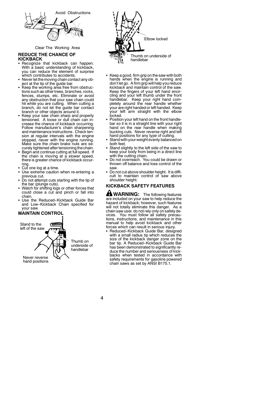 Warning | Poulan Farmhand 2750 User Manual | Page 4 / 18