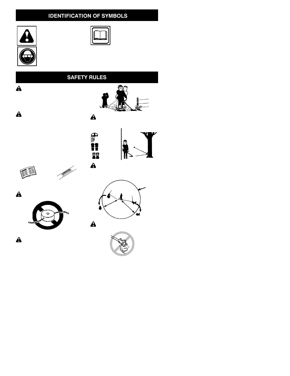 Identification of symbols, Safety rules | Poulan PPB4000C User Manual | Page 2 / 12