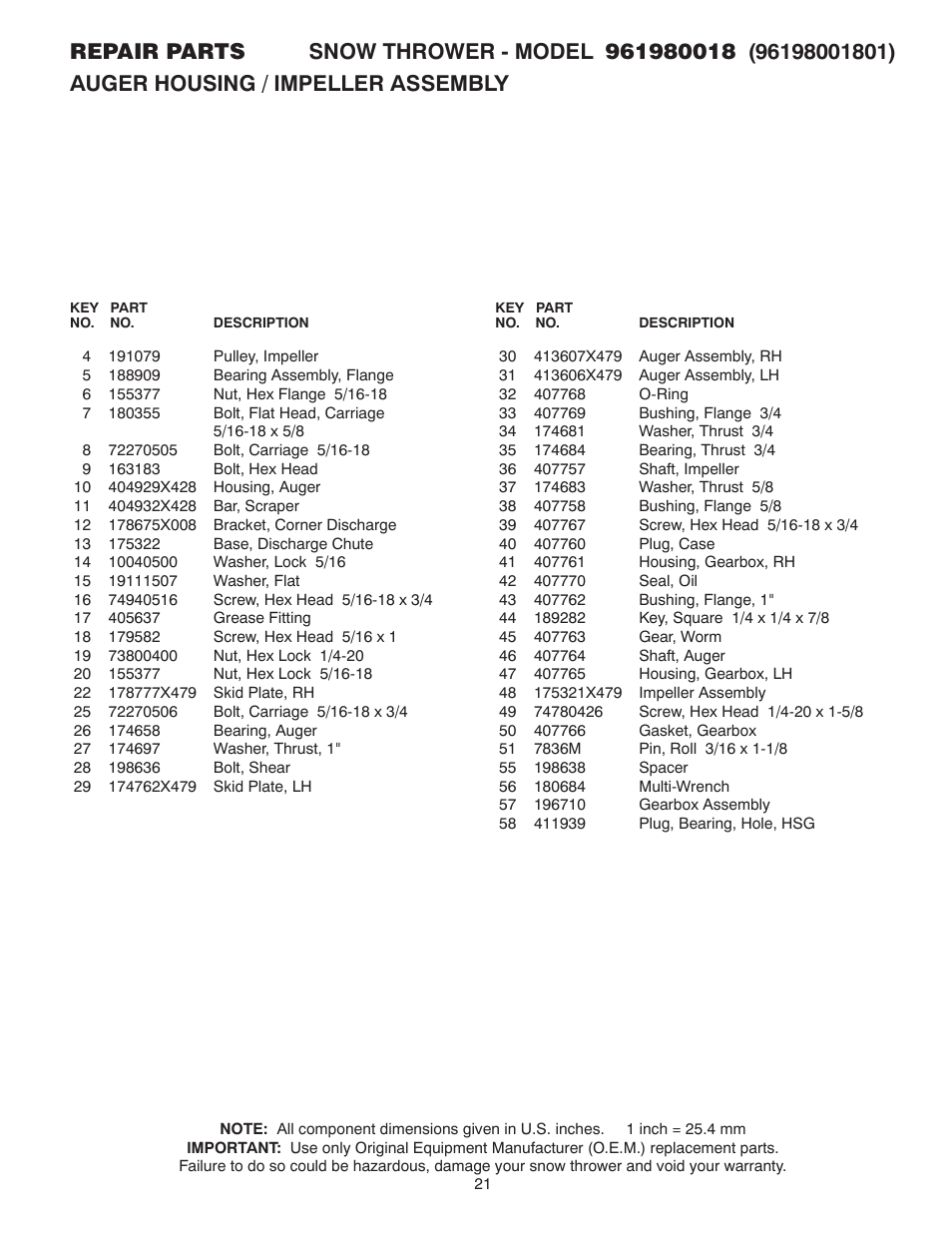 Poulan 961980018 User Manual | Page 21 / 36