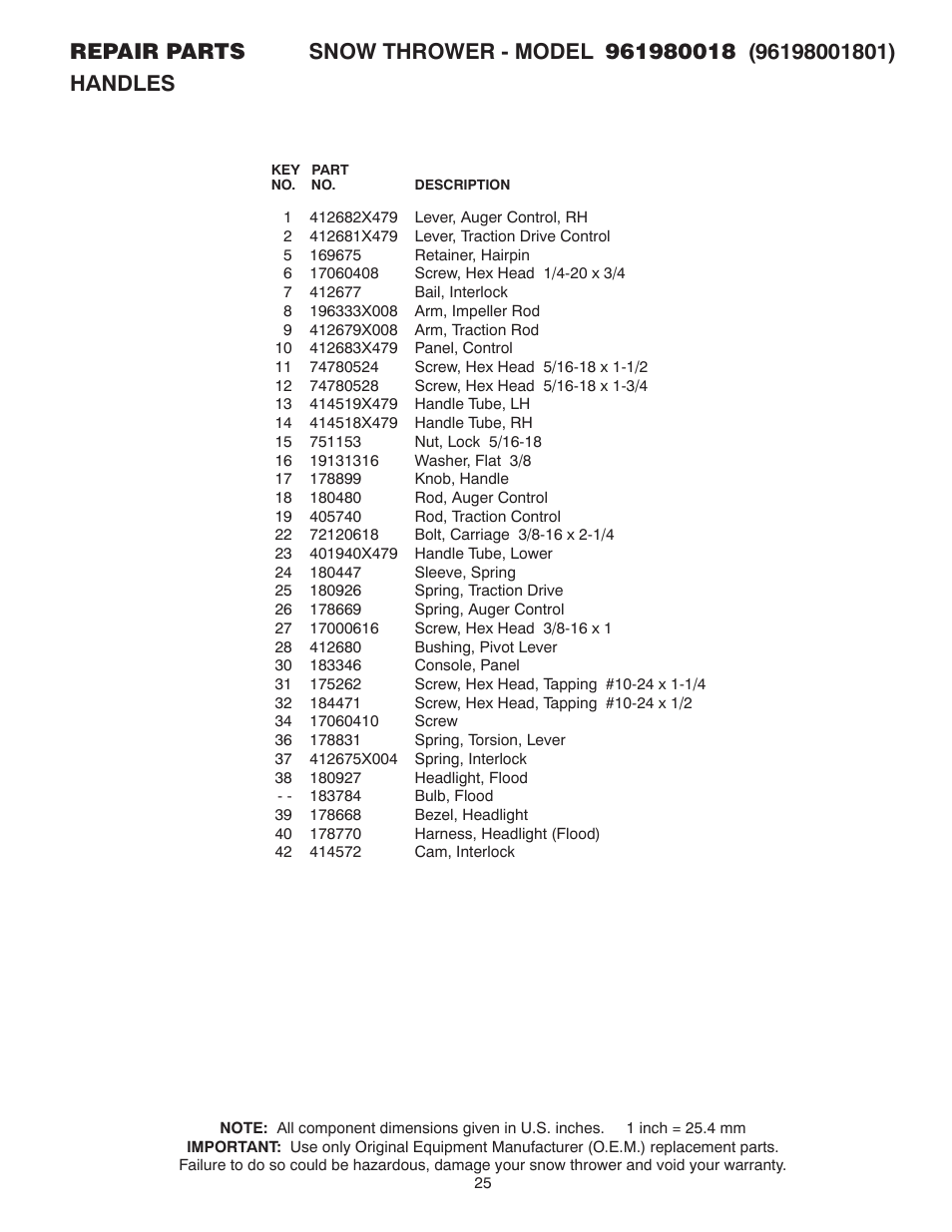 Poulan 961980018 User Manual | Page 25 / 36