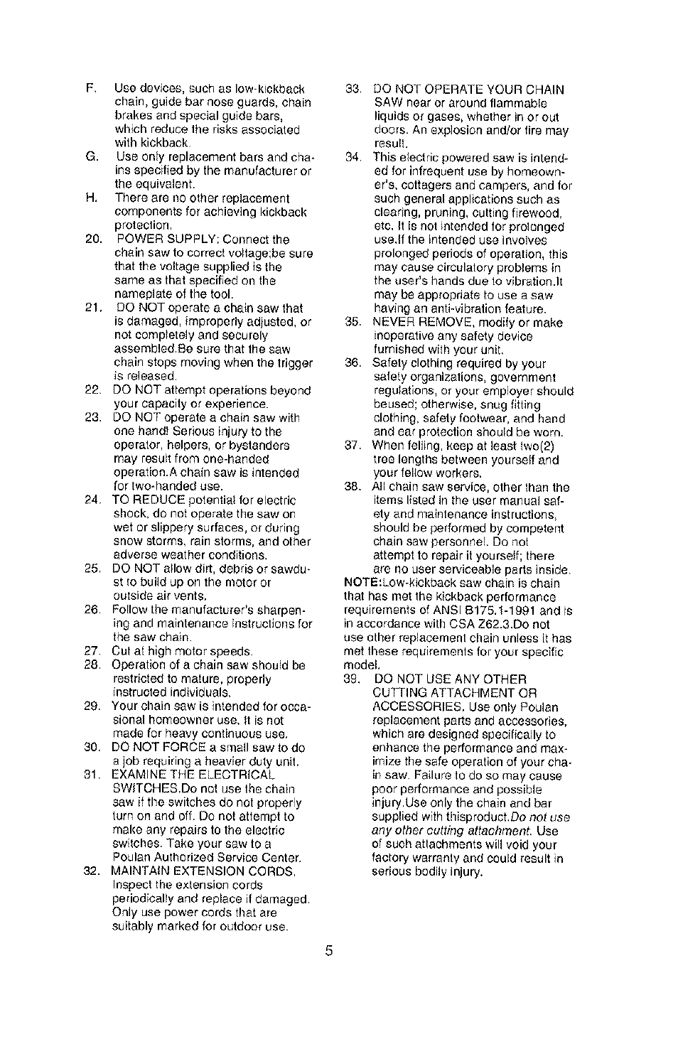 Poulan PLN1514 User Manual | Page 5 / 13