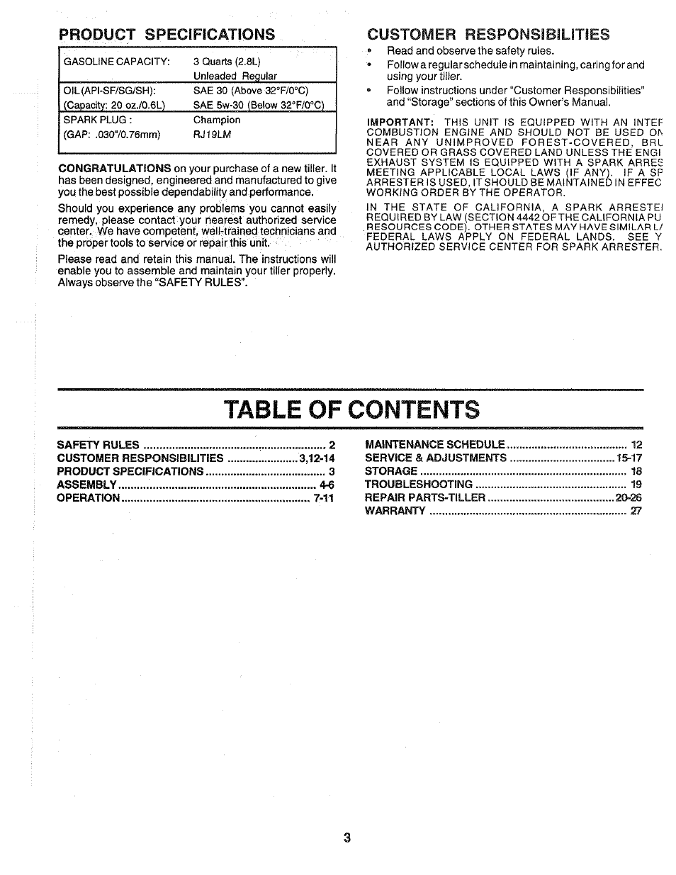 Poulan 172487 User Manual | Page 3 / 28