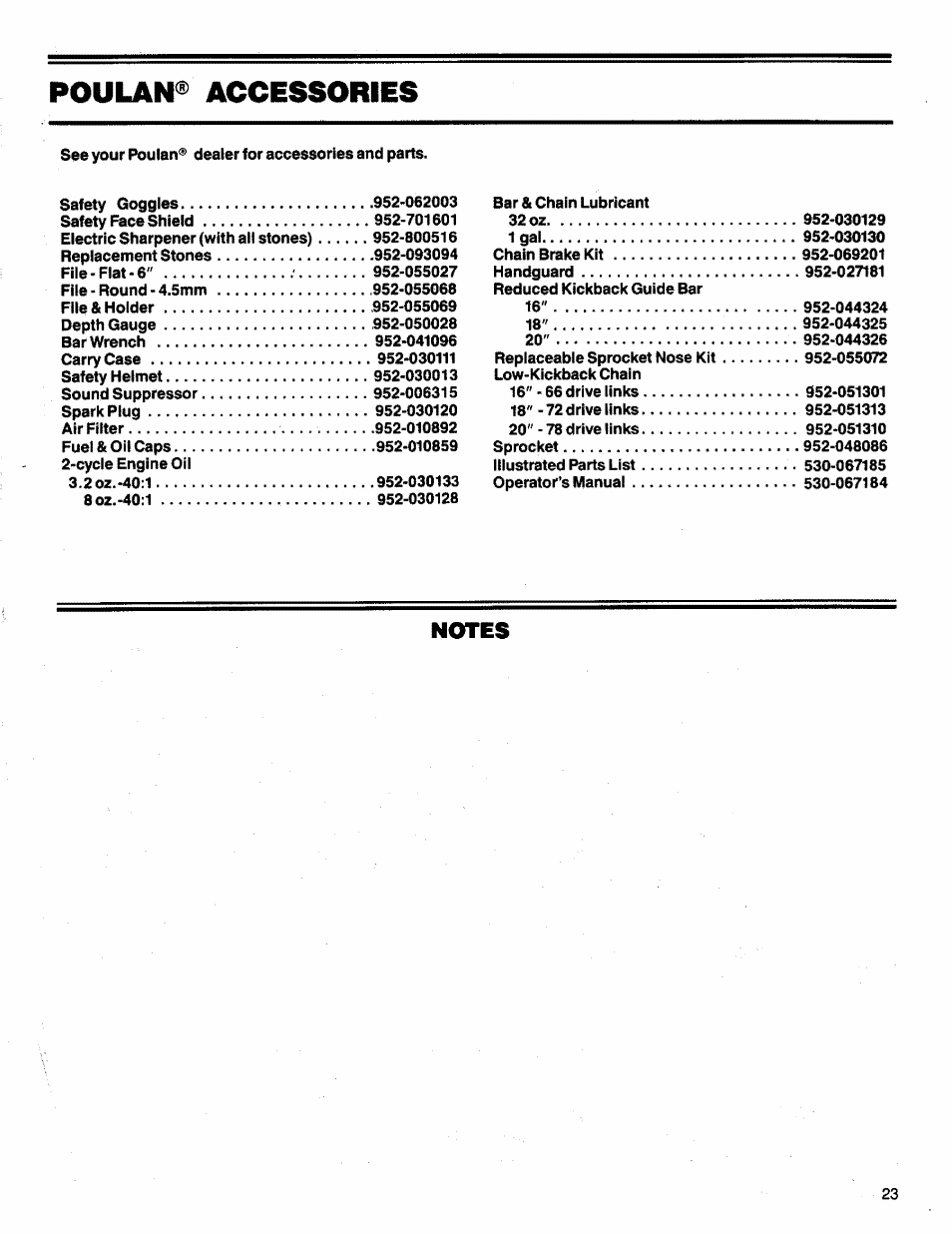 Poulan® accessories | Poulan 3300 User Manual | Page 23 / 24