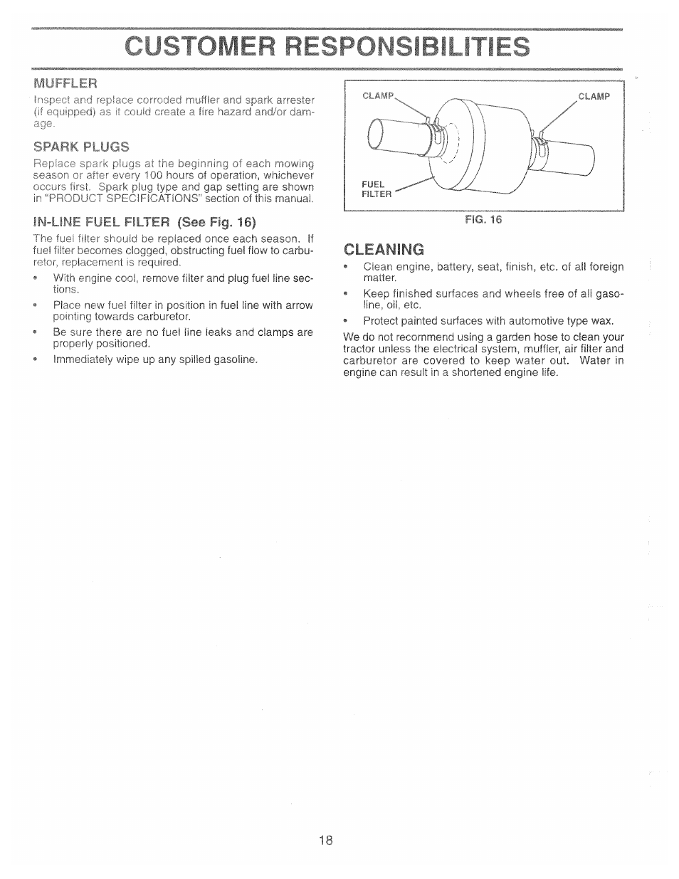 Cleaning | Poulan 169087 User Manual | Page 18 / 40