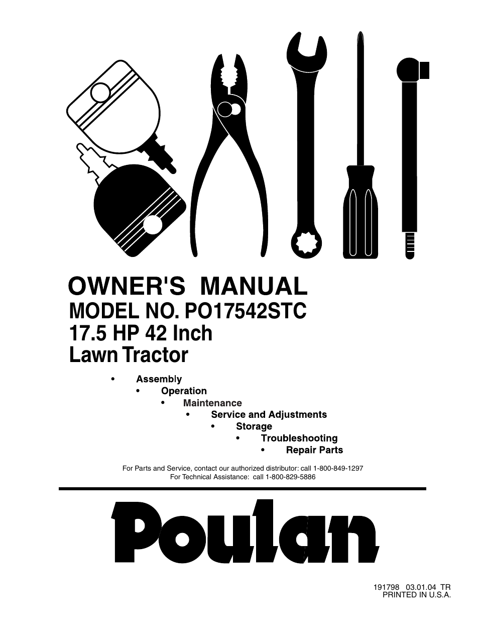 Poulan 191798 User Manual | 28 pages