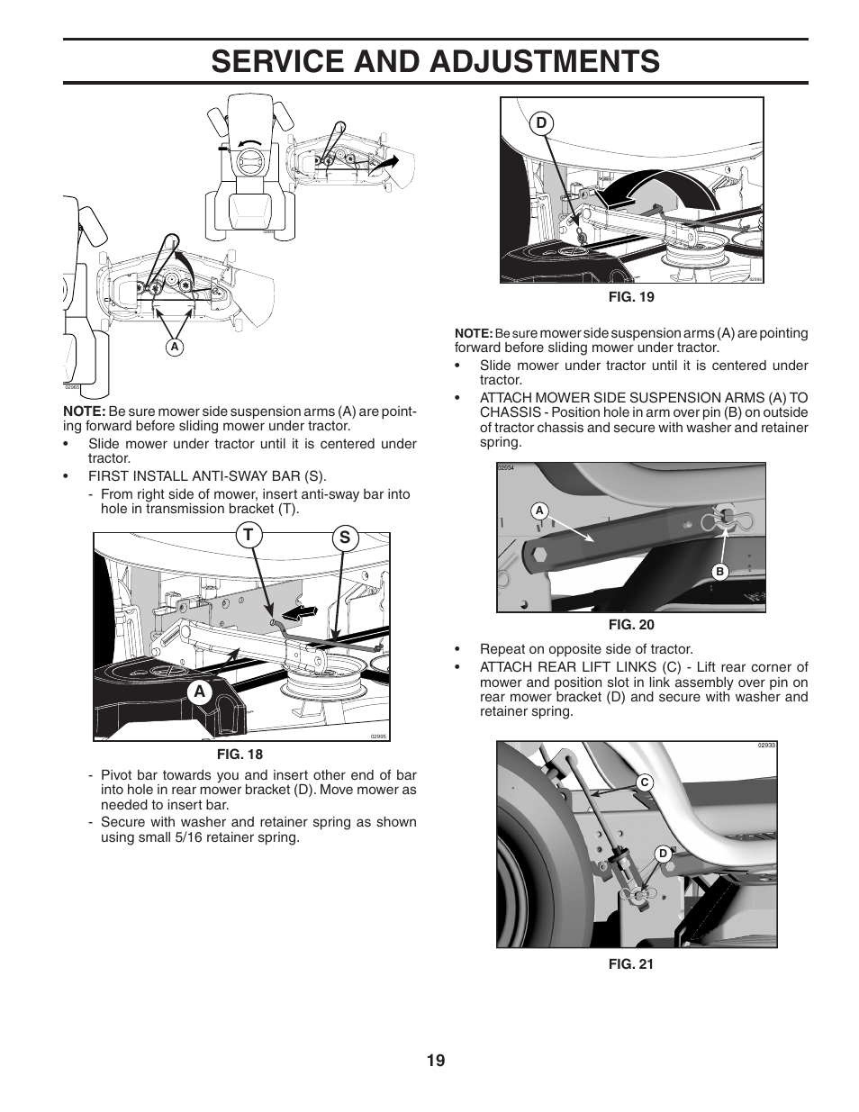 Service and adjustments, St a | Poulan 404402 User Manual | Page 19 / 30