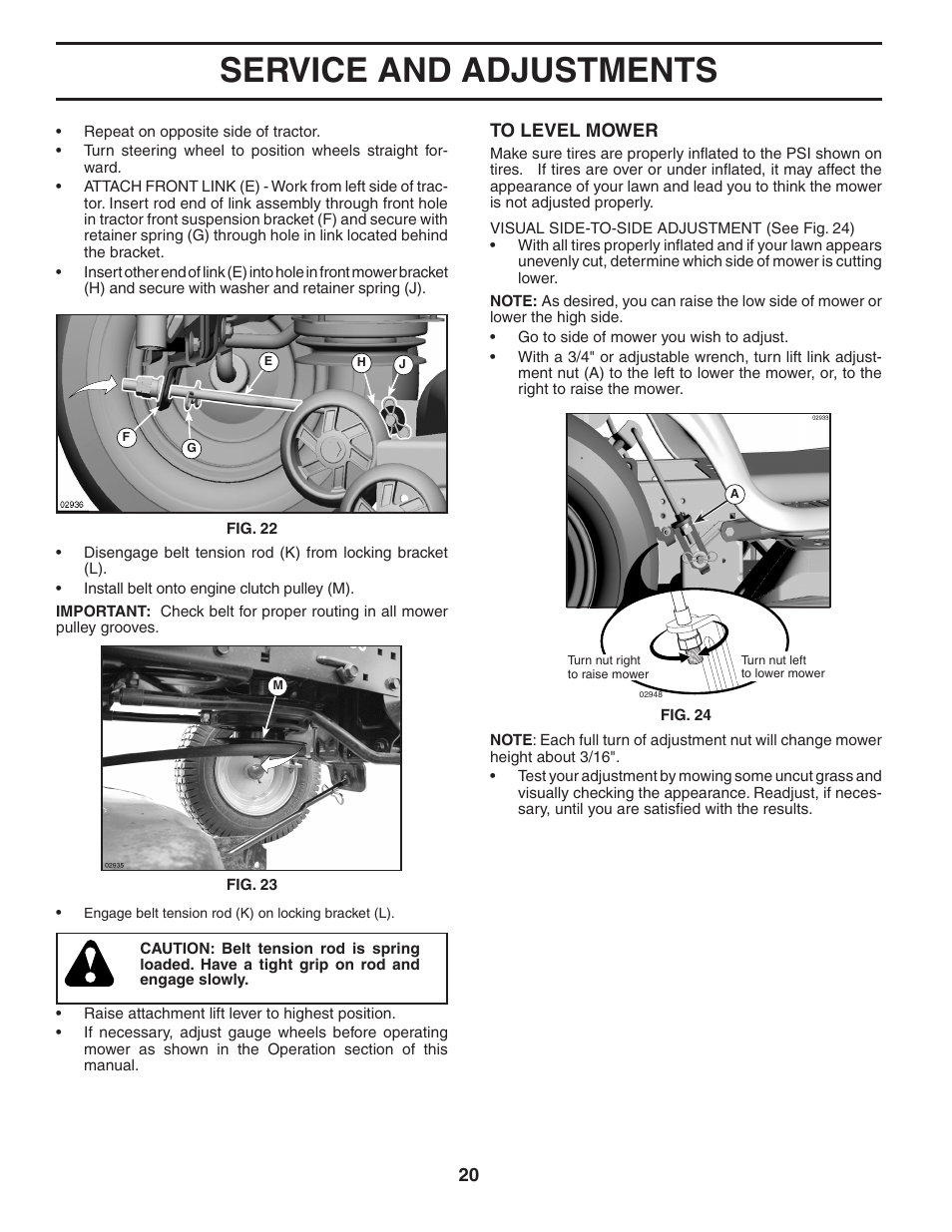 Service and adjustments | Poulan 404402 User Manual | Page 20 / 30