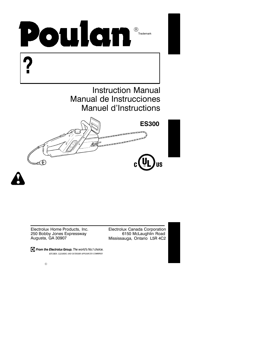 Poulan ES300 User Manual | 16 pages