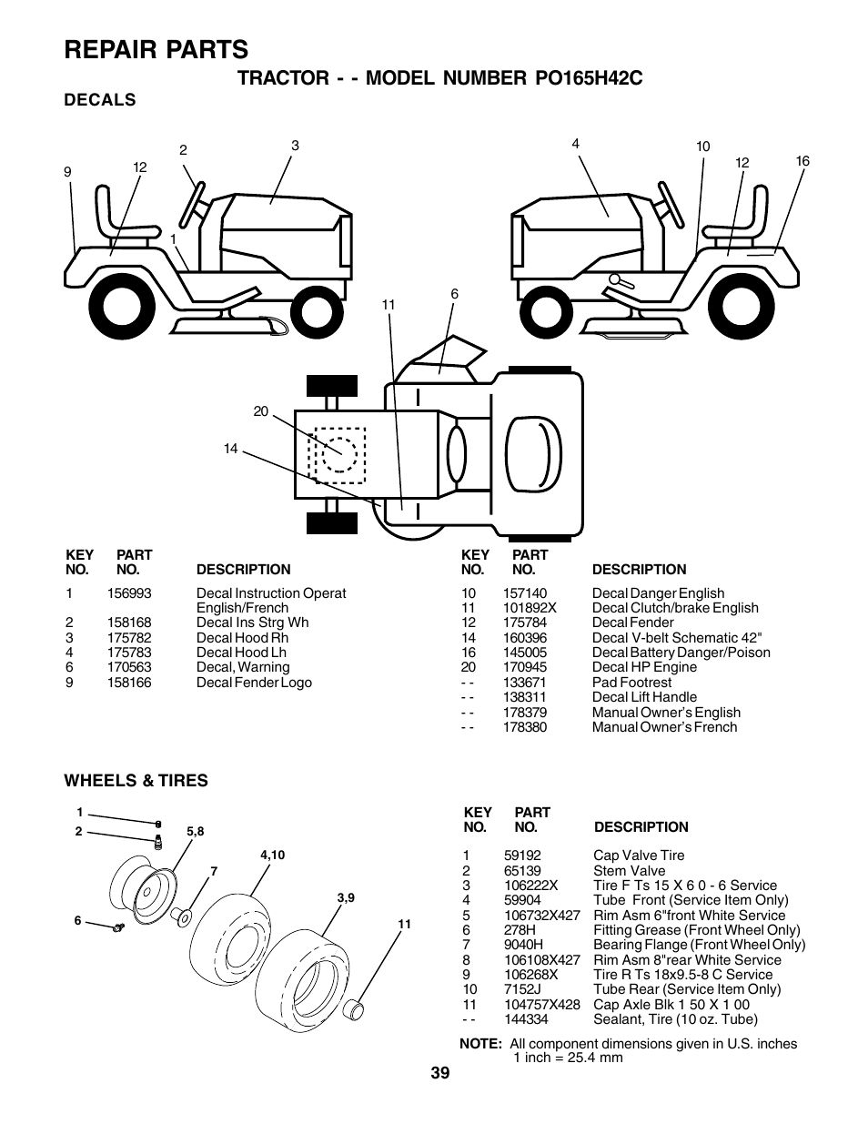 Repair parts | Poulan 178379 User Manual | Page 39 / 48