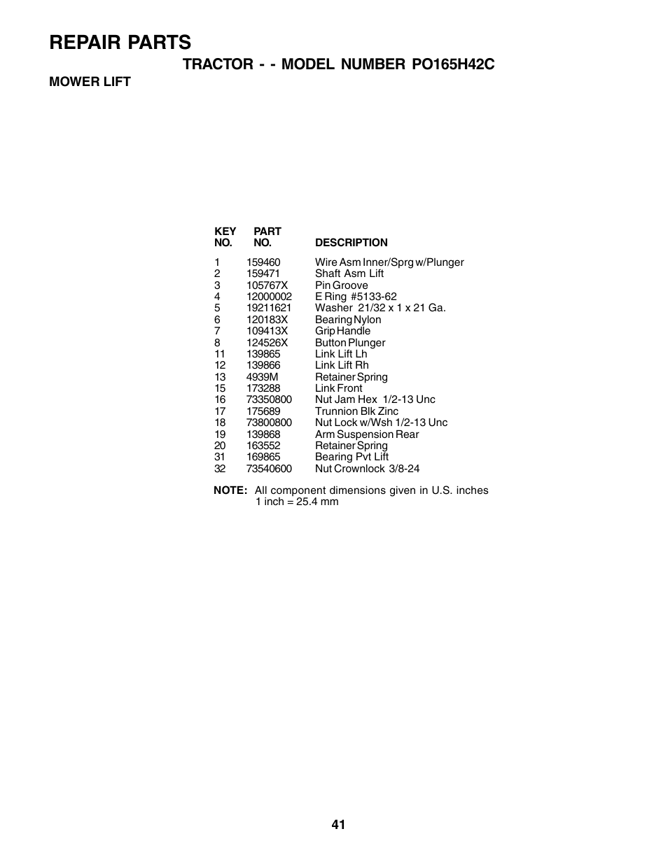 Repair parts | Poulan 178379 User Manual | Page 41 / 48