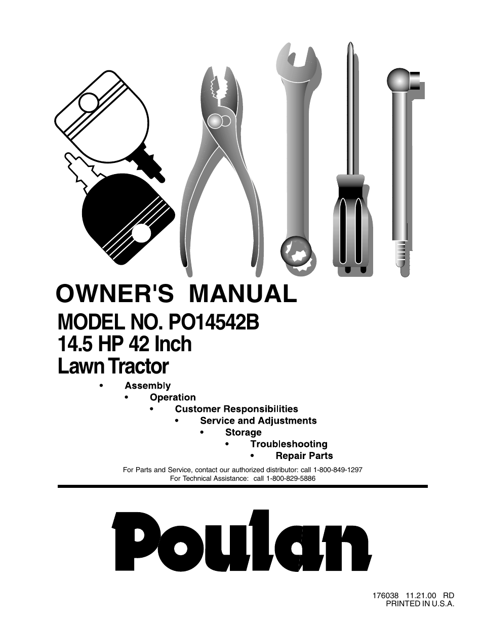 Poulan 176038 User Manual | 48 pages