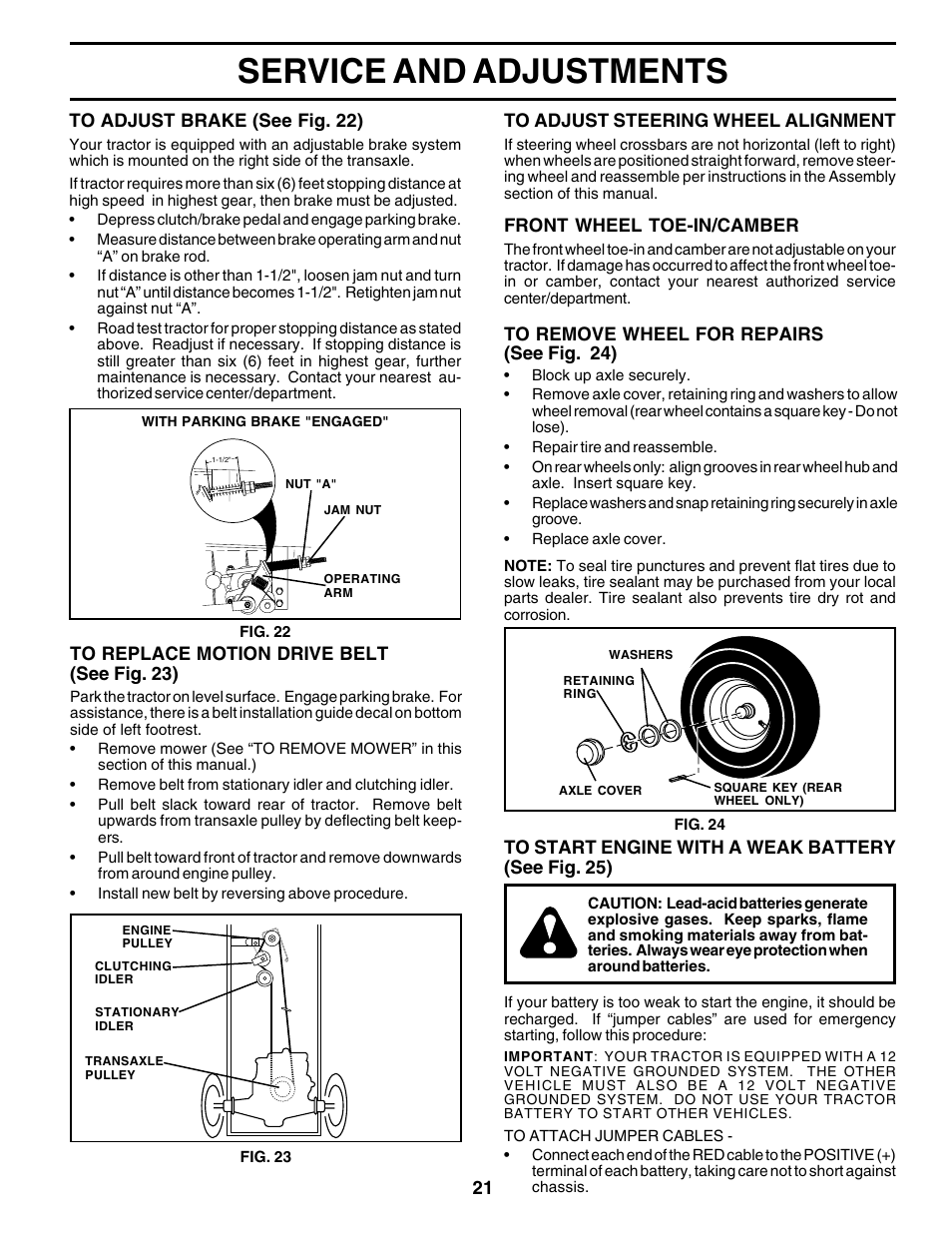 Service and adjustments | Poulan 176038 User Manual | Page 21 / 48