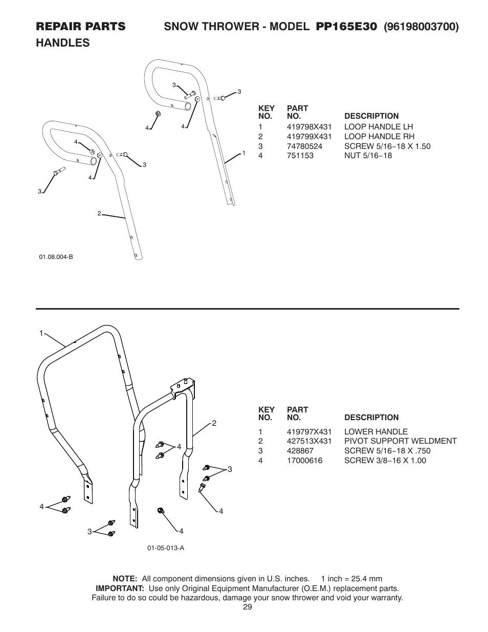 Handles | Poulan 437738 User Manual | Page 29 / 44