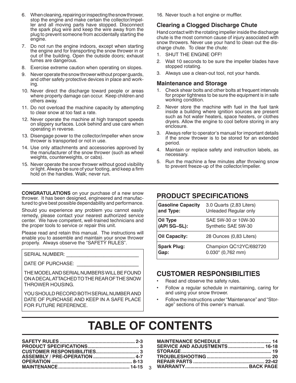 Poulan 437738 User Manual | Page 3 / 44