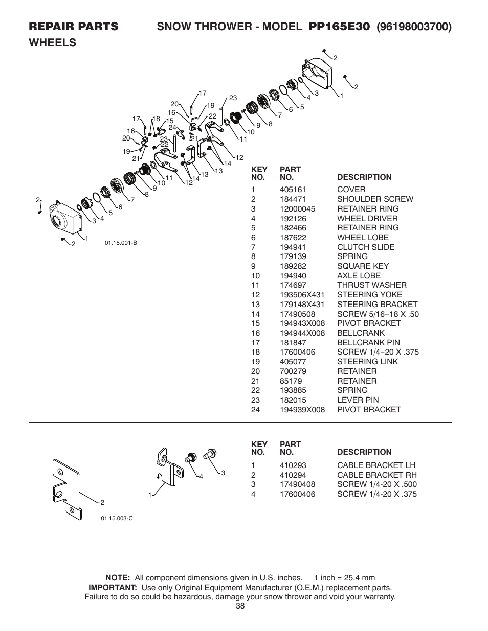 Wheels | Poulan 437738 User Manual | Page 38 / 44