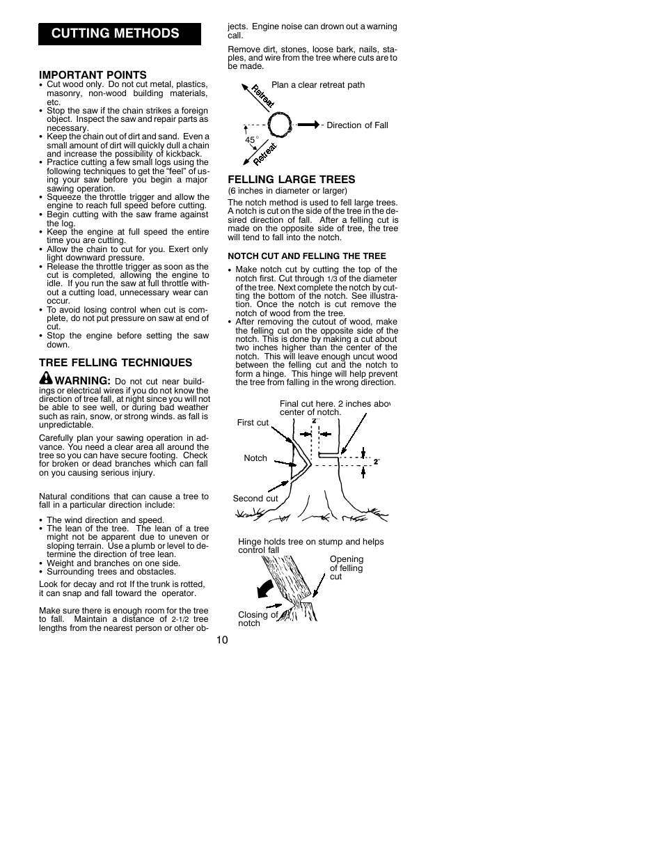 Cutting methods | Poulan Pro 295 User Manual | Page 10 / 15