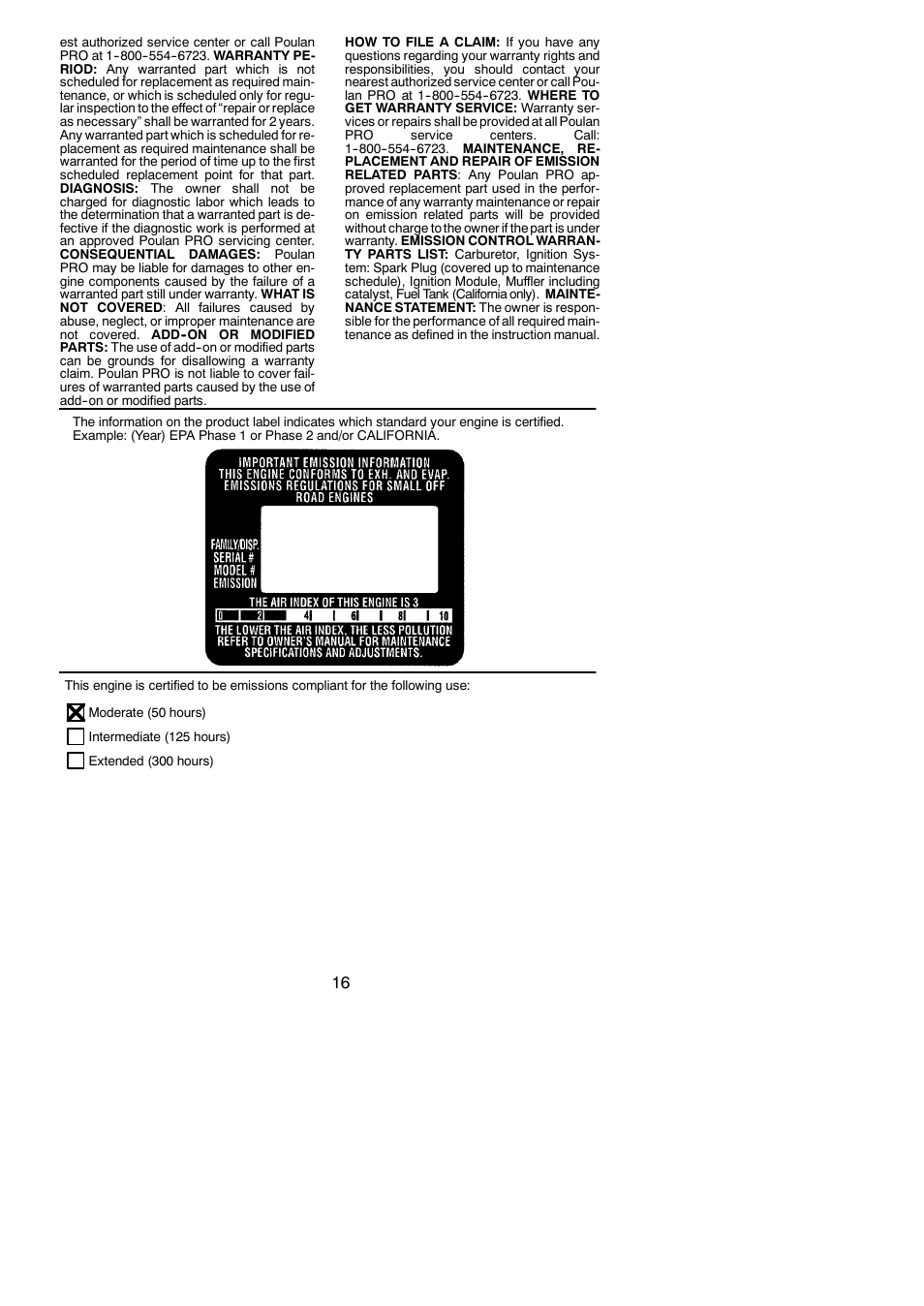 Poulan PP025 User Manual | Page 16 / 16
