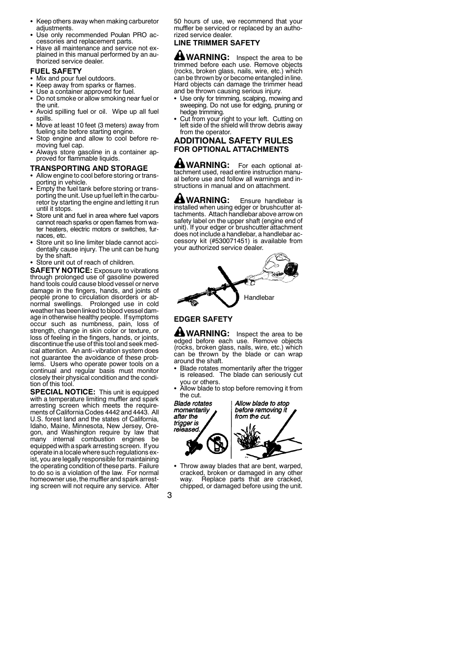 Warning, Additional safety rules | Poulan PP025 User Manual | Page 3 / 16