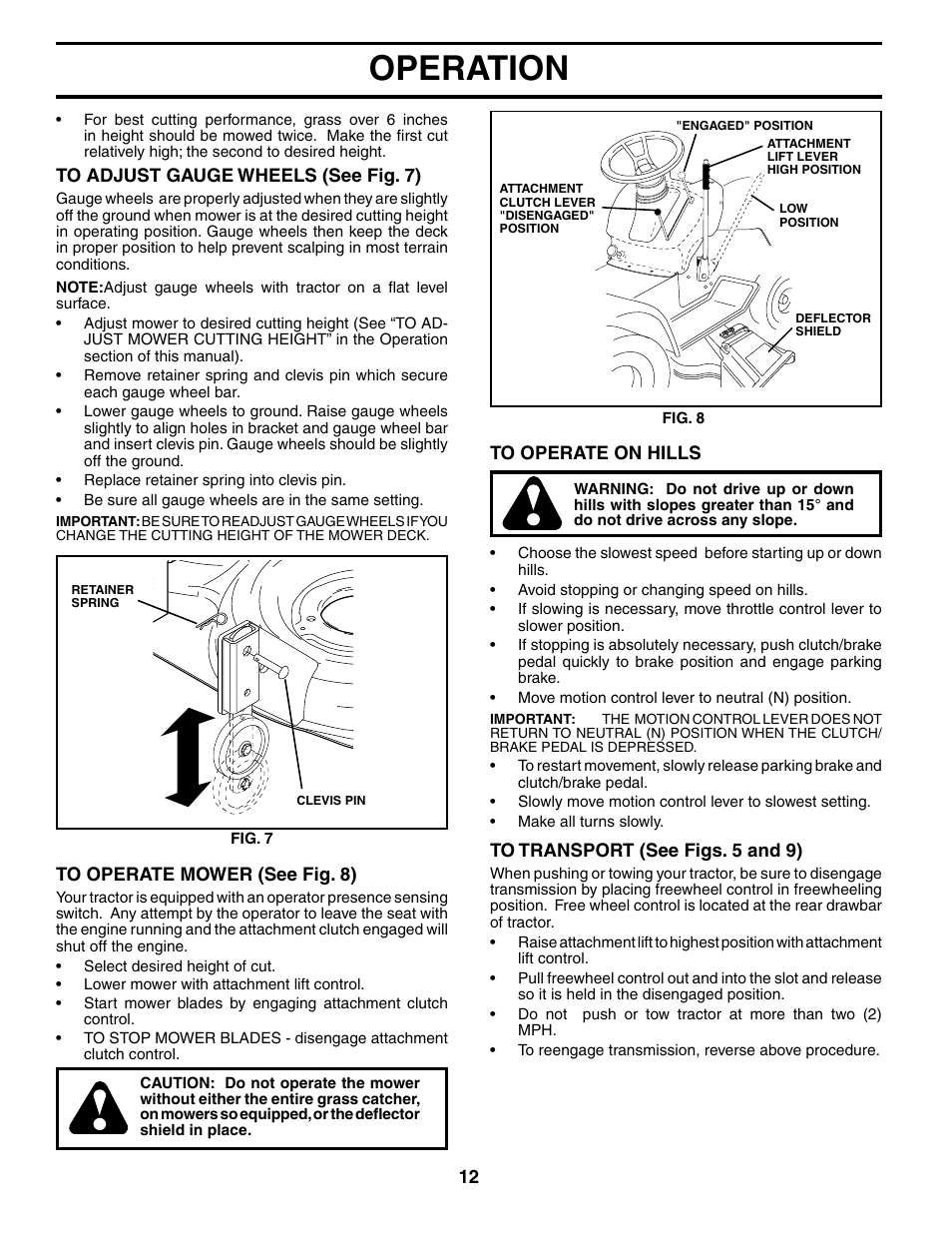 Operation | Poulan 184617 User Manual | Page 12 / 48