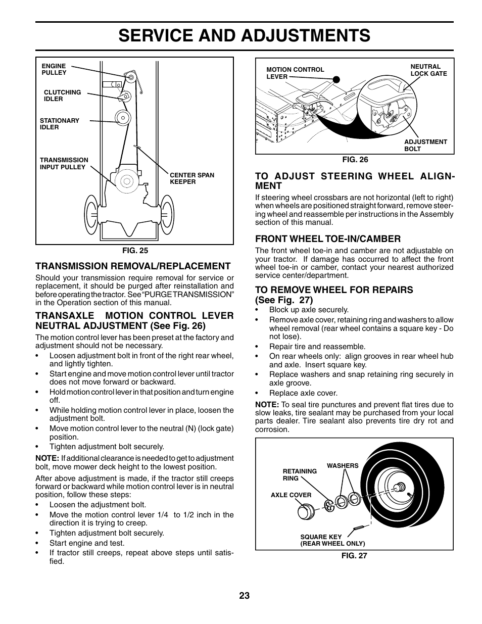 Service and adjustments | Poulan 184617 User Manual | Page 23 / 48