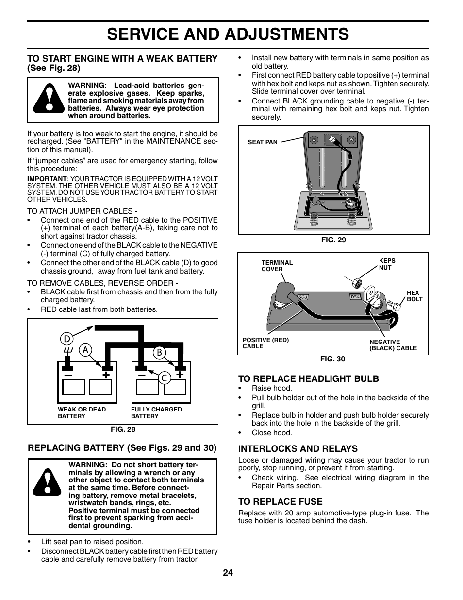 Service and adjustments | Poulan 184617 User Manual | Page 24 / 48
