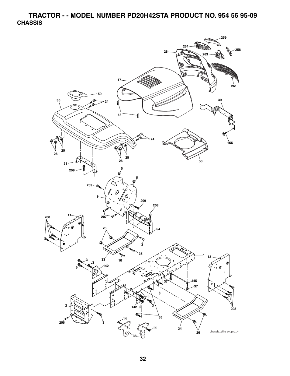 Chassis | Poulan 184617 User Manual | Page 32 / 48