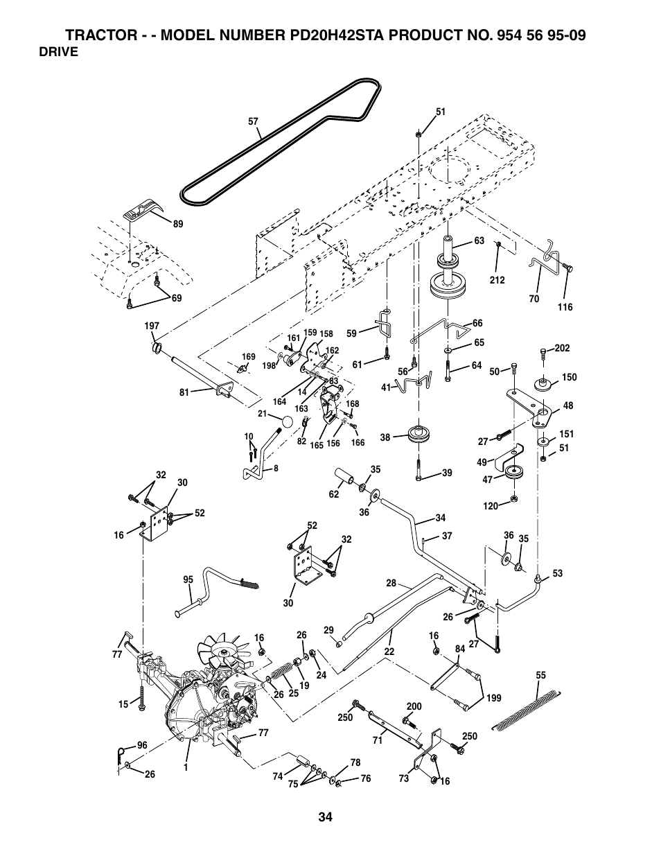 Drive | Poulan 184617 User Manual | Page 34 / 48