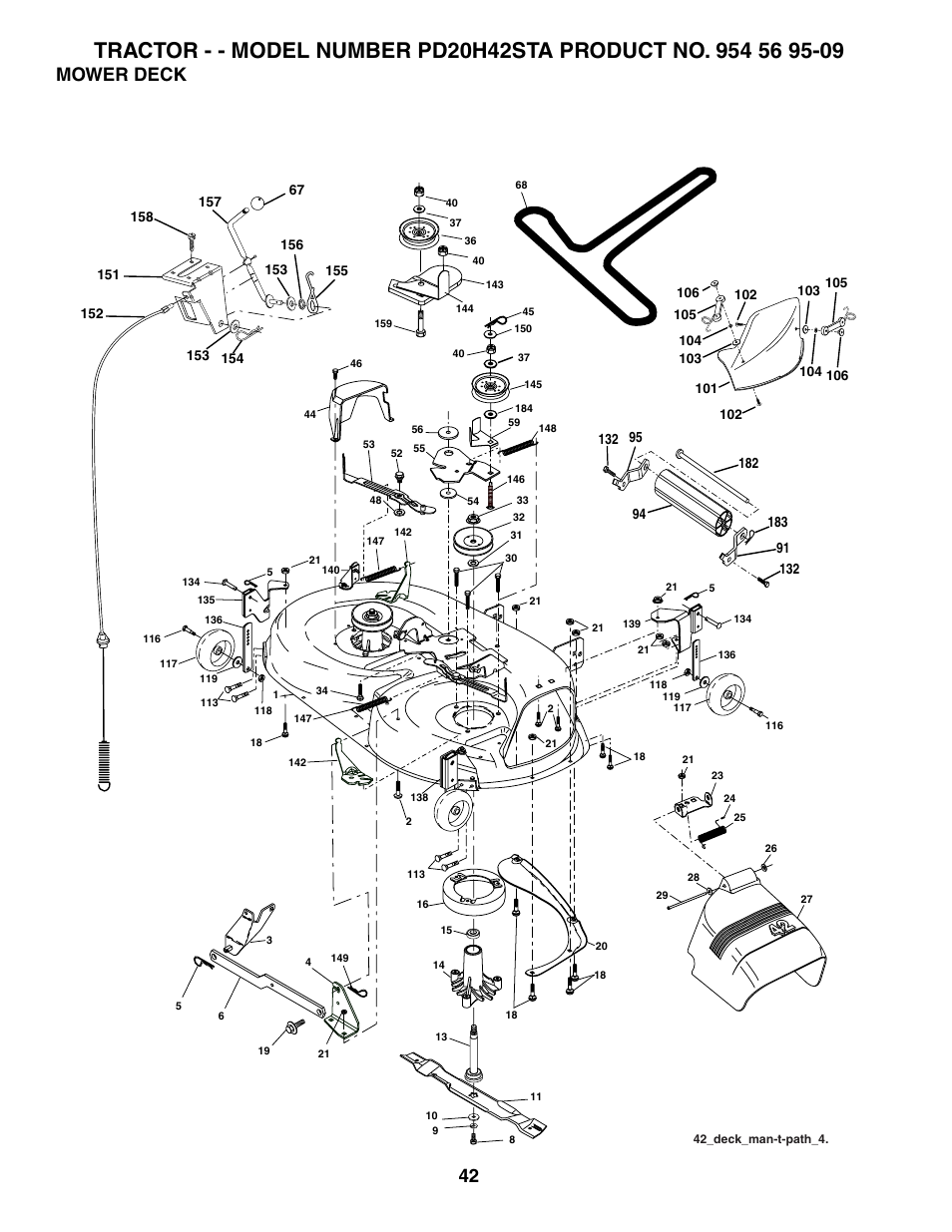 Mower deck | Poulan 184617 User Manual | Page 42 / 48
