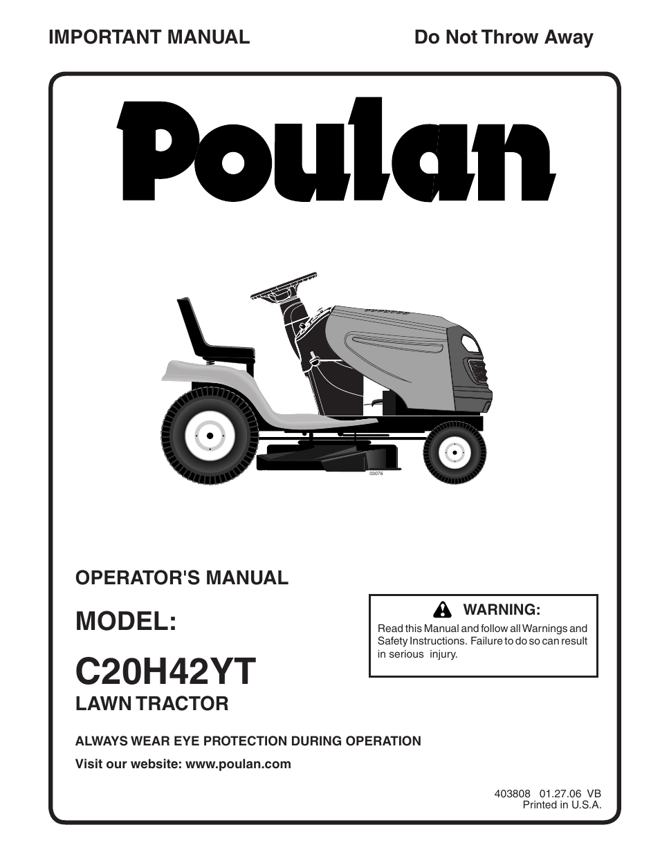 Poulan 403808 User Manual | 30 pages