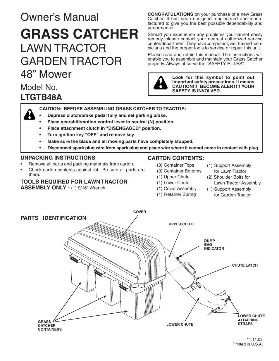 Poulan LTGTB48A User Manual | 8 pages