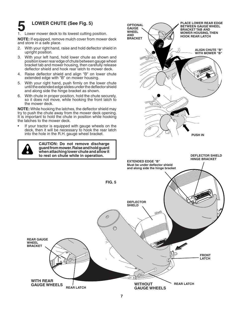 Lower chute (see fig. 5) | Poulan 183187 User Manual | Page 7 / 13