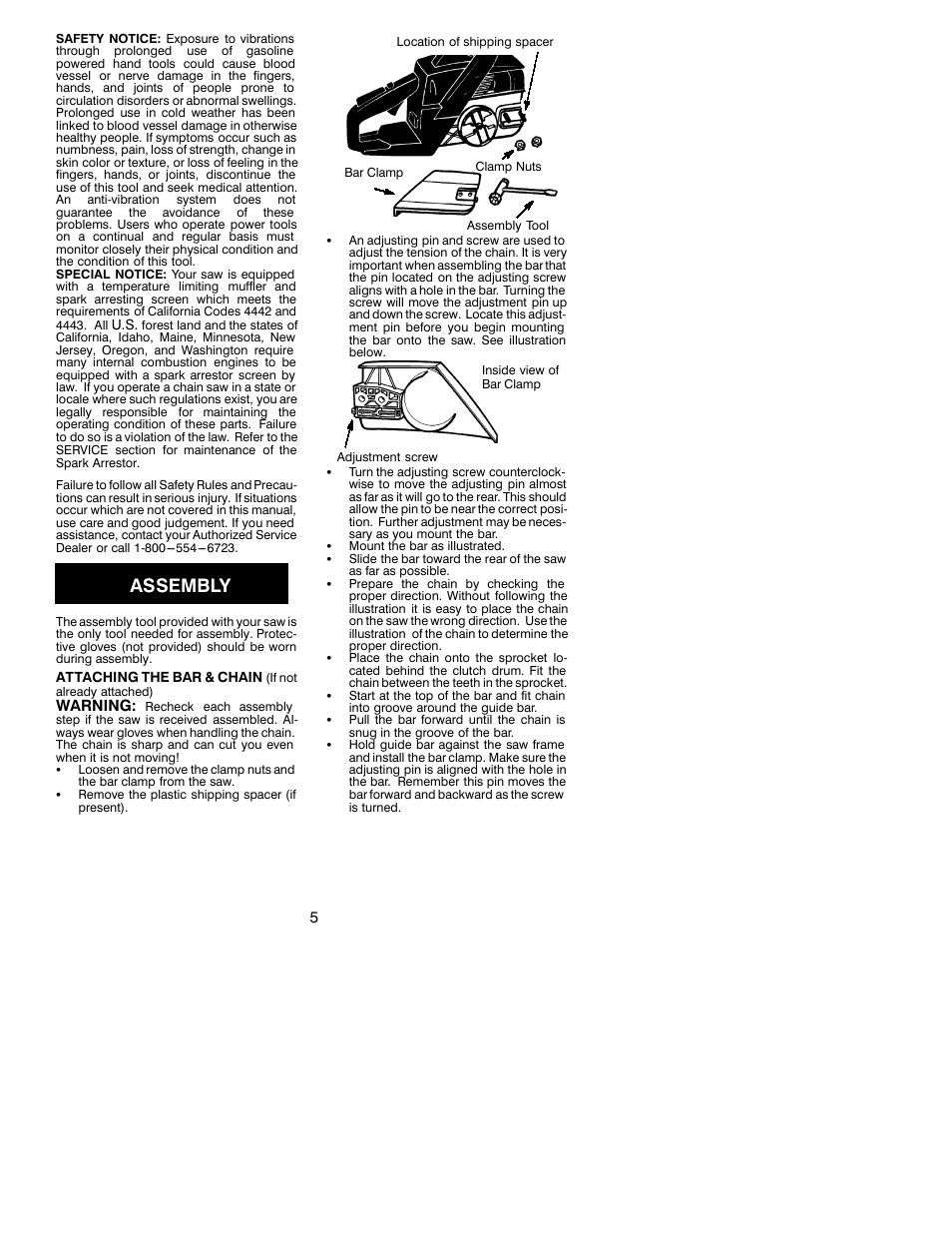 Assembly | Poulan 530087857 User Manual | Page 5 / 13